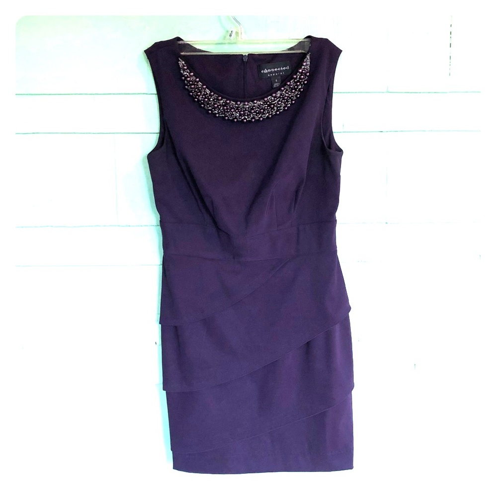 Purple dress with beautiful neckline